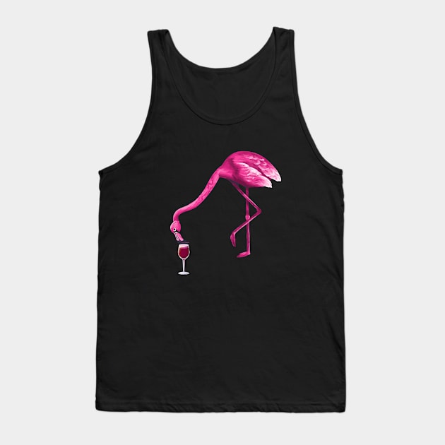 Wine lover Flamingo Lover Tank Top by teesumi